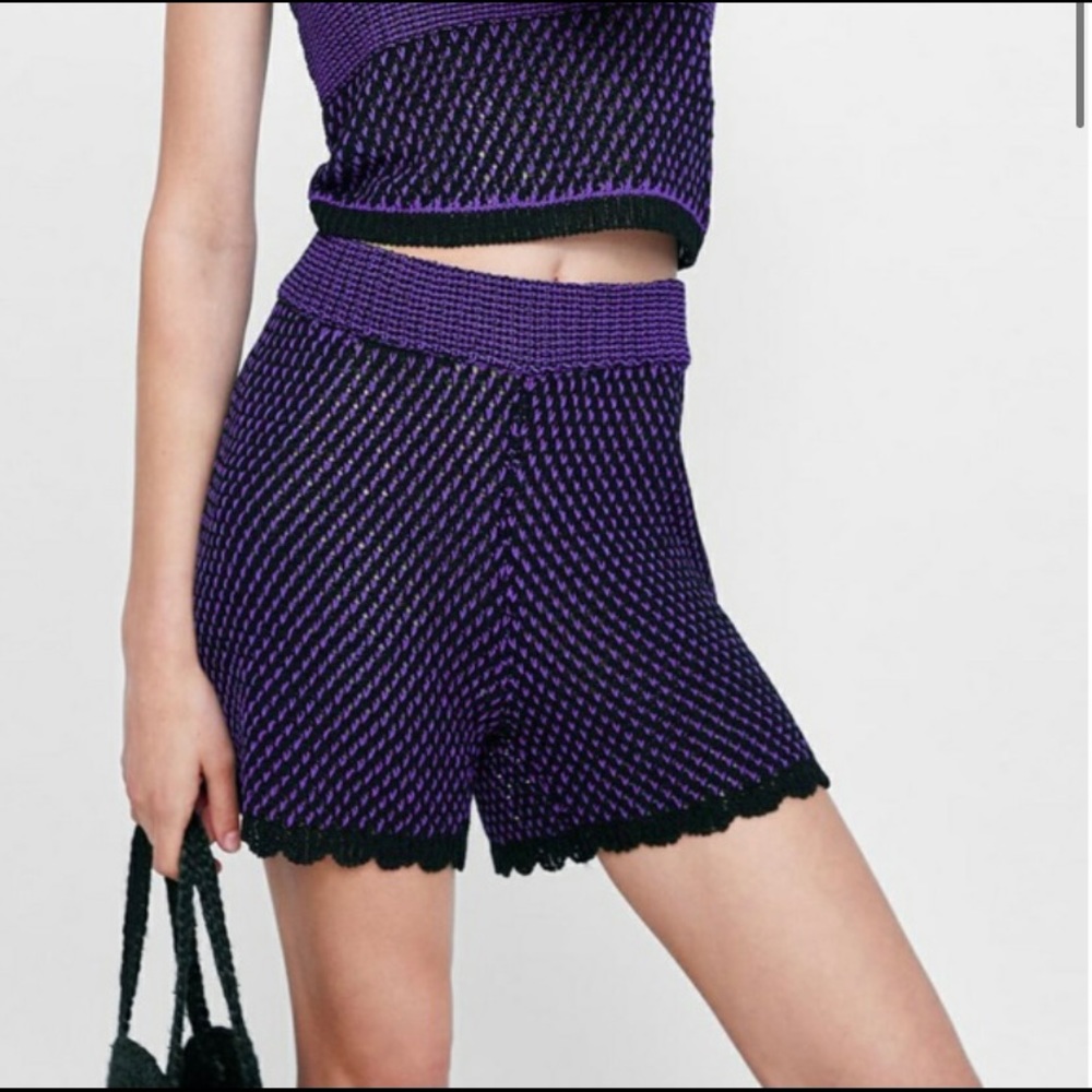 Zara | NWT | Limited Edition Knit Purple Shorts